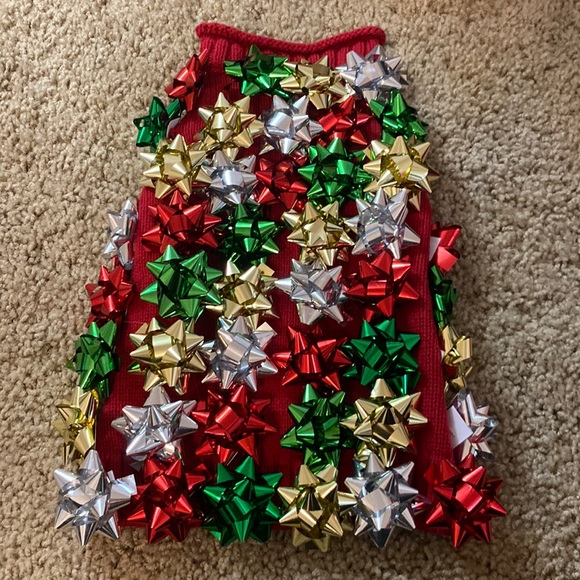 Pet Bow Christmas Sweater for a dog - NEW - Picture 3 of 14